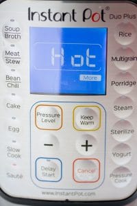 pressure cooker with hot on the display