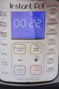 pressure cooker with 22 on display