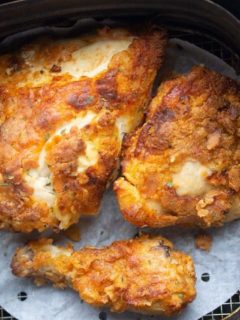 fried chicken in an air fryer basket