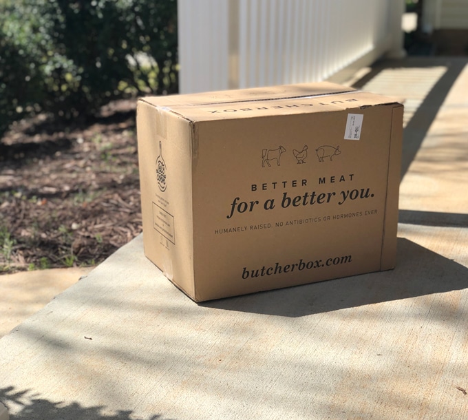 buthcerbox box sitting on front porch