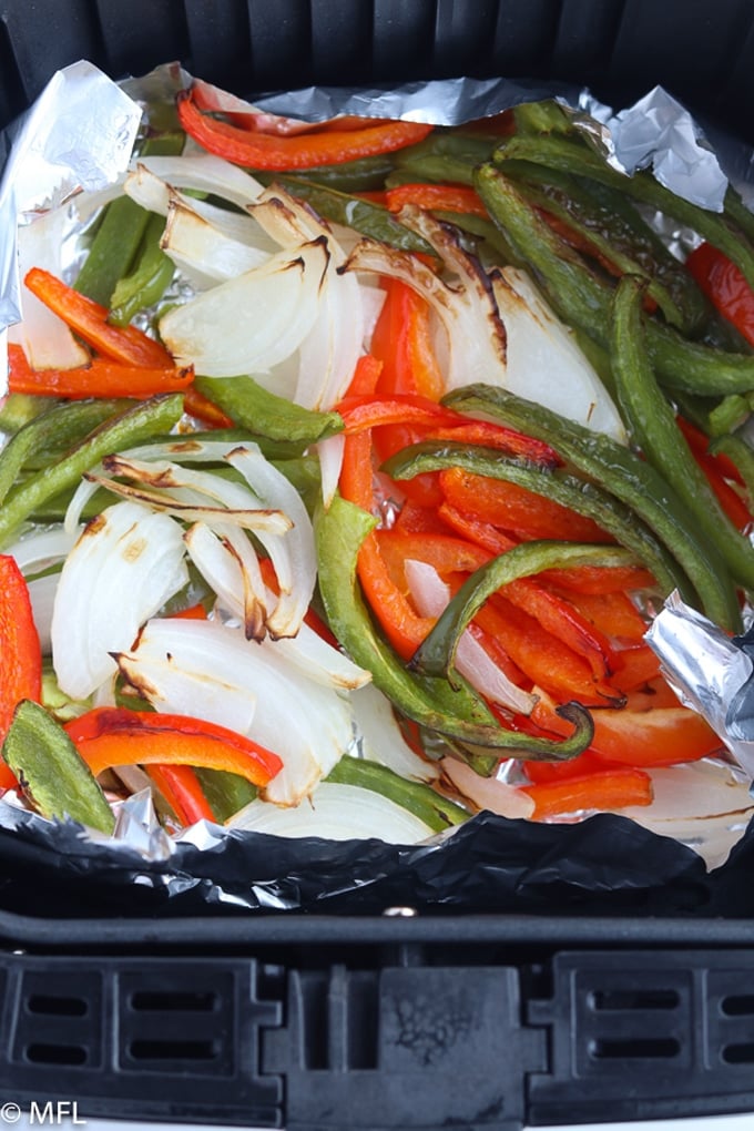 peppers and onions in air fryer basket