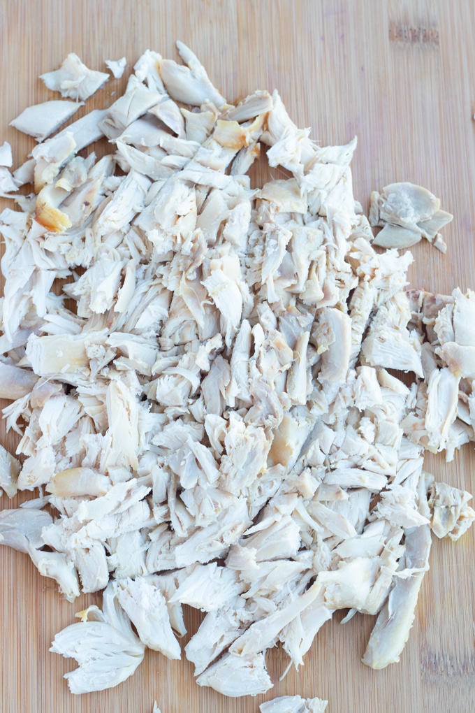 shredded chicken pieces