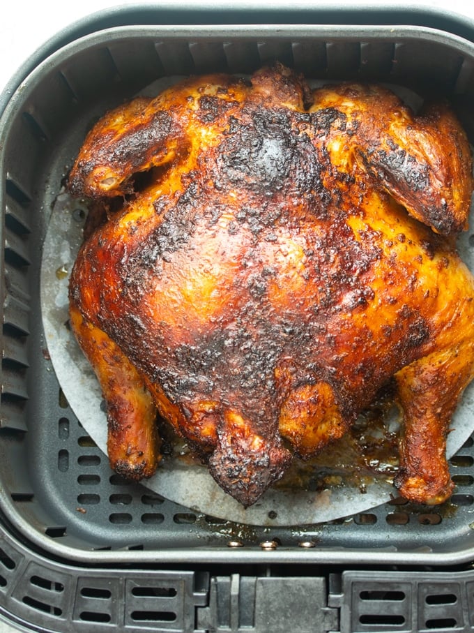 whole chicken in air fryer basket