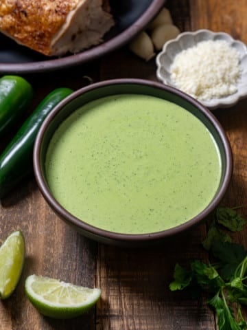 peruvian green sauce in bowl