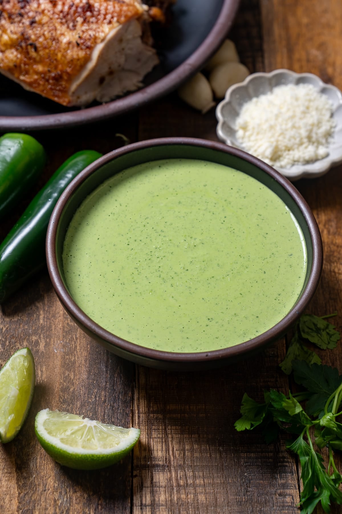 peruvian green sauce in bowl