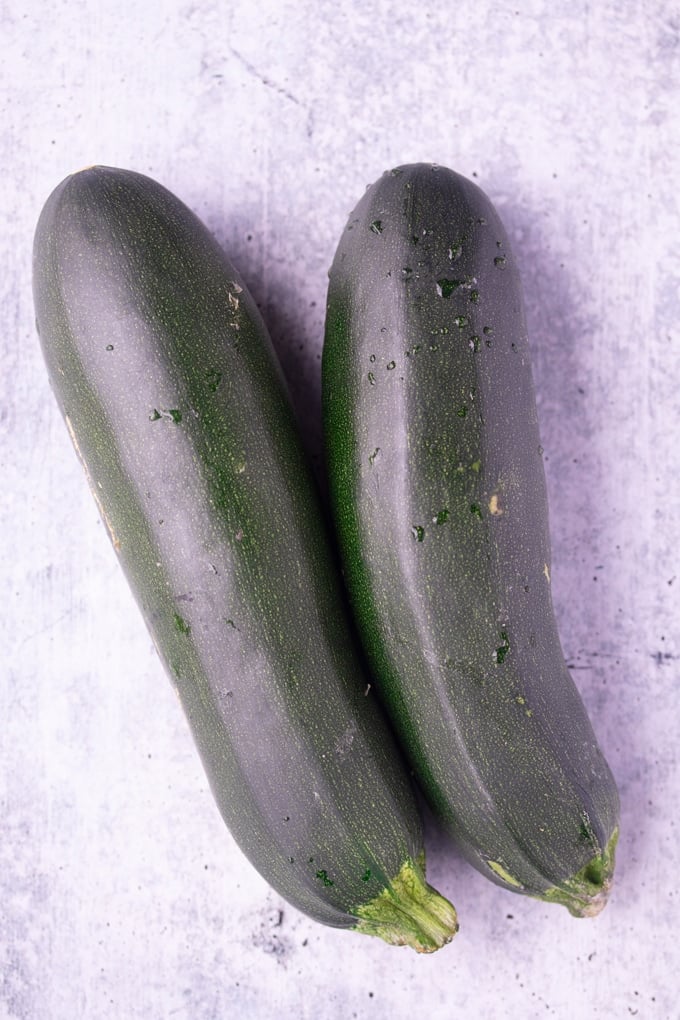 two zucchini on table