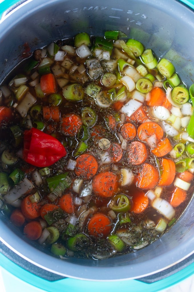 vegetables in instant pot insert