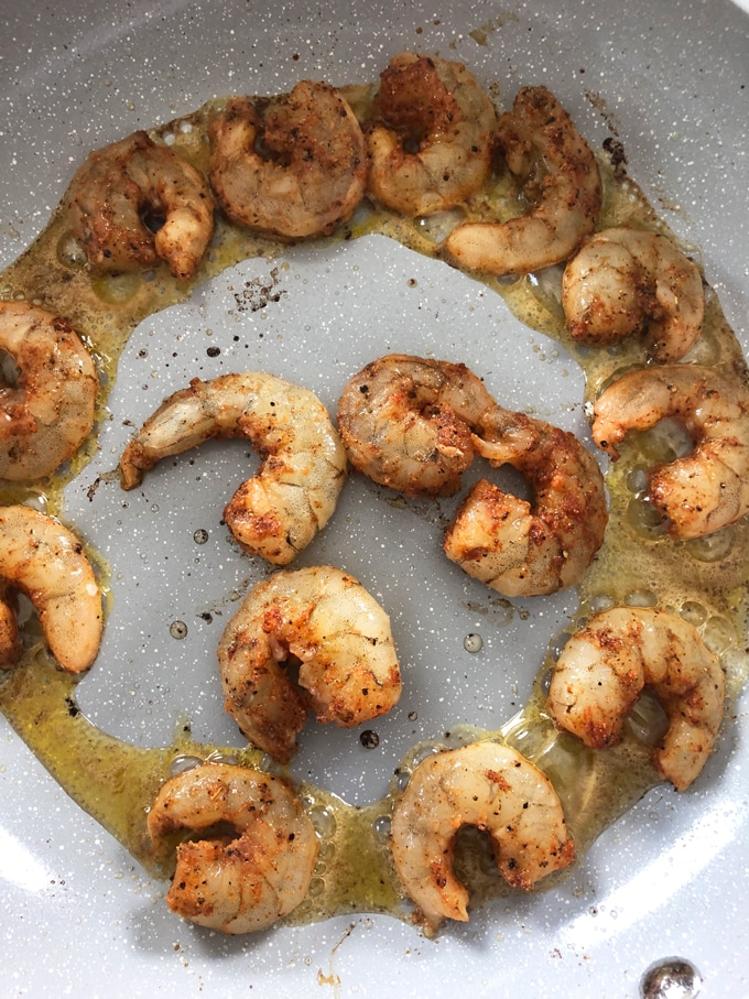 shrimp in skillet