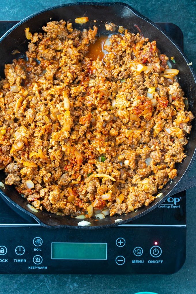 korean sloppy joe in a skillet