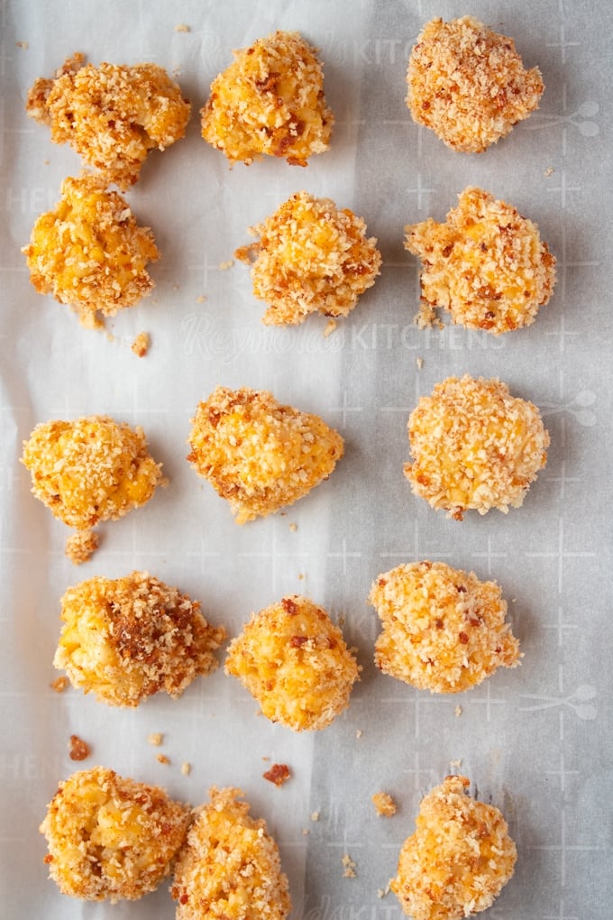 coated macaroni and cheese balls