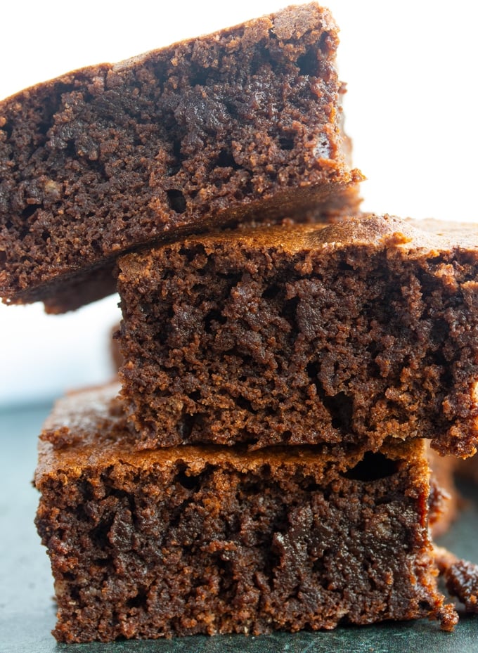 brownies stacked on top of one another