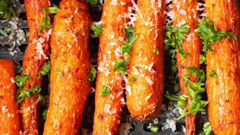 Stored roasted air fryer carrots