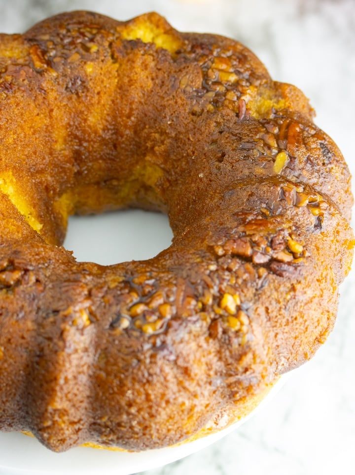 photo of finished rum bundt cake