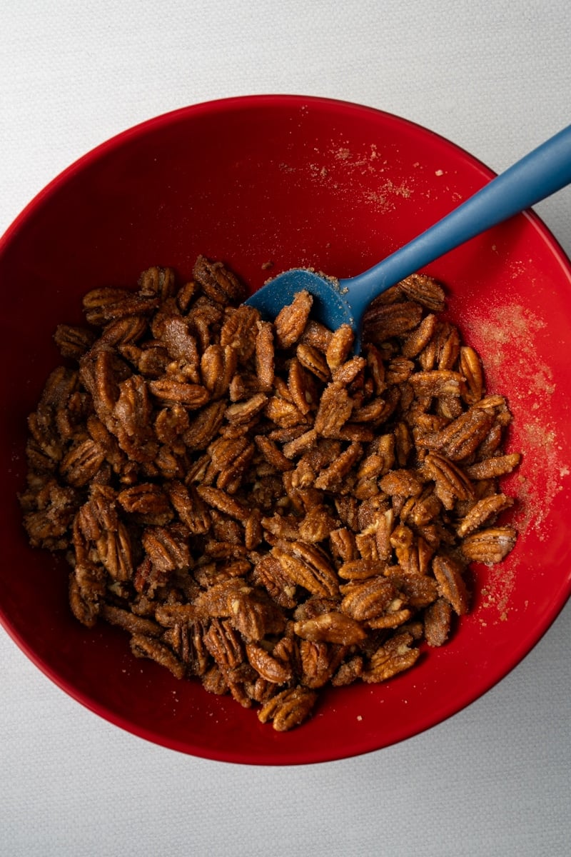 pecans coated in egg white mixture