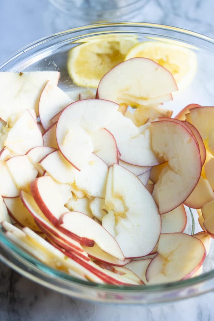 apple slices in bowl