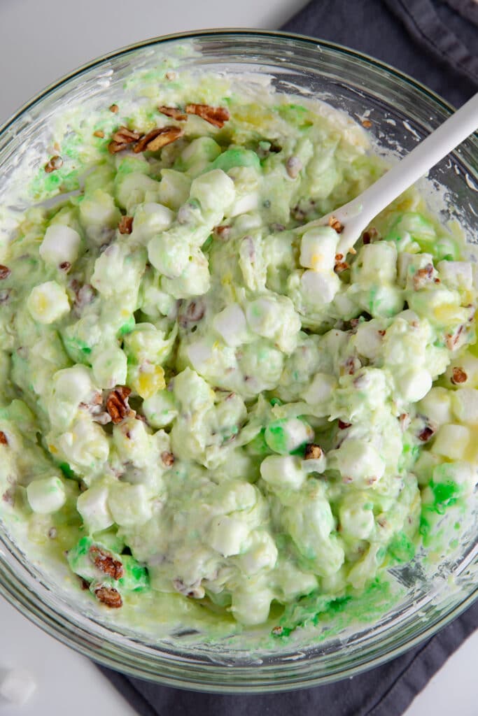 watergate salad in glass bowl