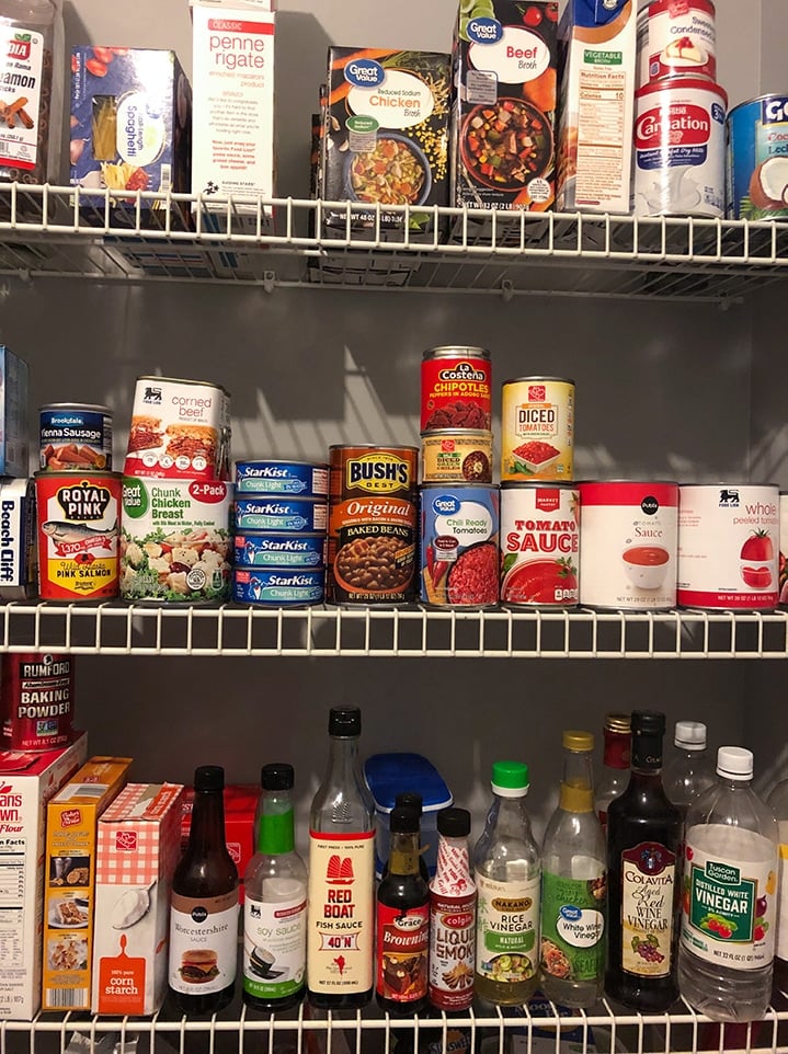 canned goods and others on shelf