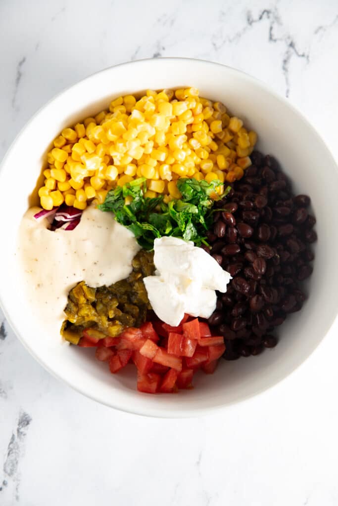 Ingredients in a white bowl