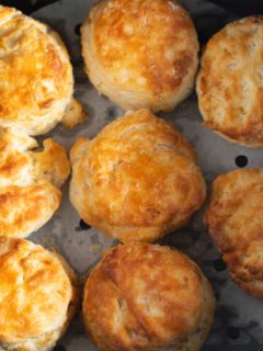 biscuits in an air fryer basket