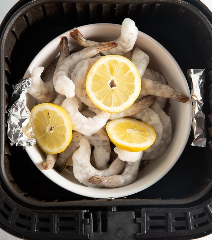 The bowl in the air fryer