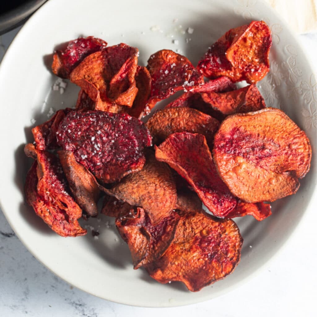 Crispy Air Fryer Beet Chips My Forking Life