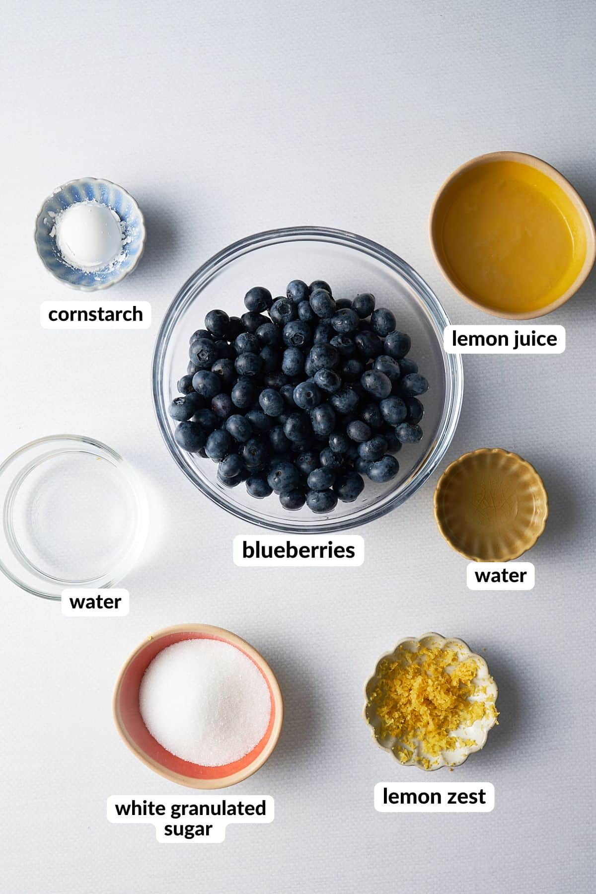 blueberry compote ingredients on table
