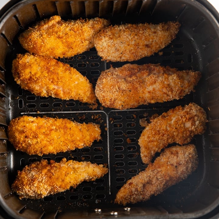 cooked chicken tenders in basket