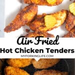 Pinterest graphic. NAshville hot chicken tenders