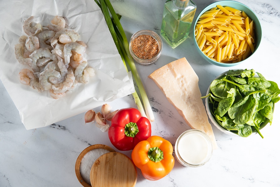 Ingredients to make Rasta pasta