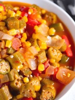 stewed okra and tomatoes in bowl