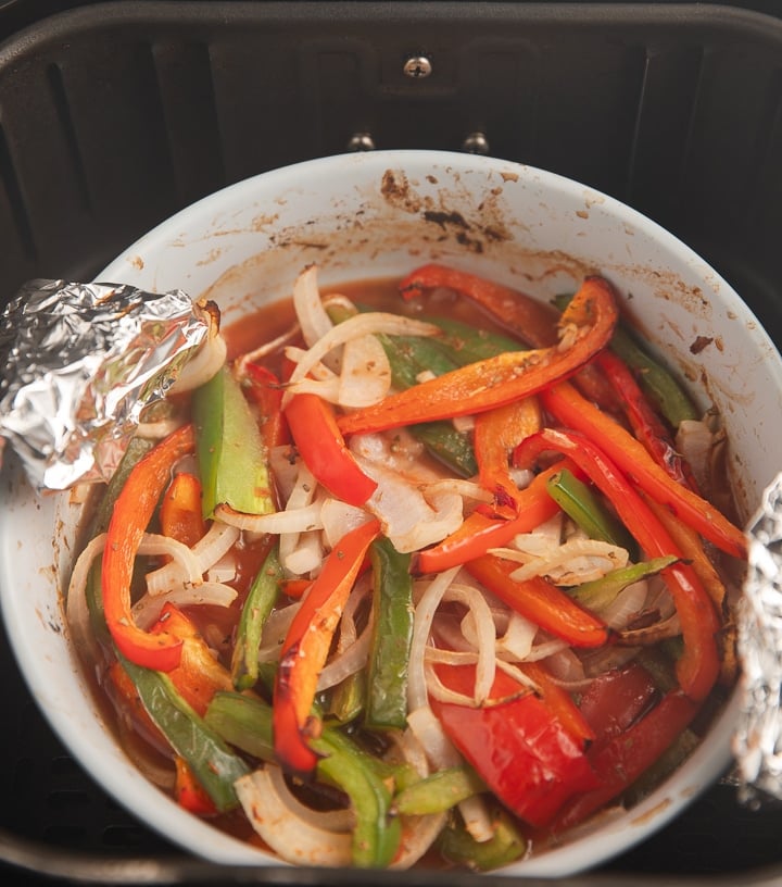 The air fried vegetables in a bowl