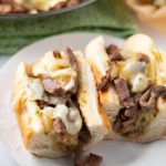 cheesesteak sandwich on plate