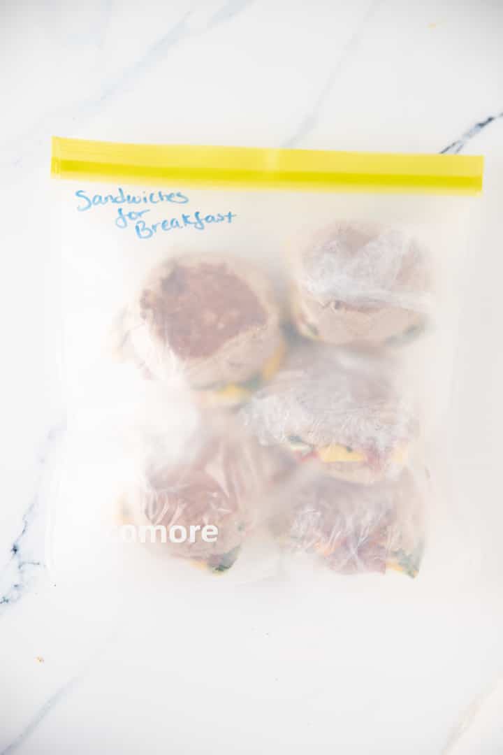 freezer sandwiches in freezer bag