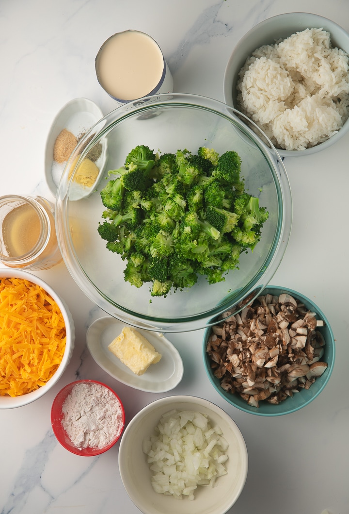 Ingredients in glass bowls