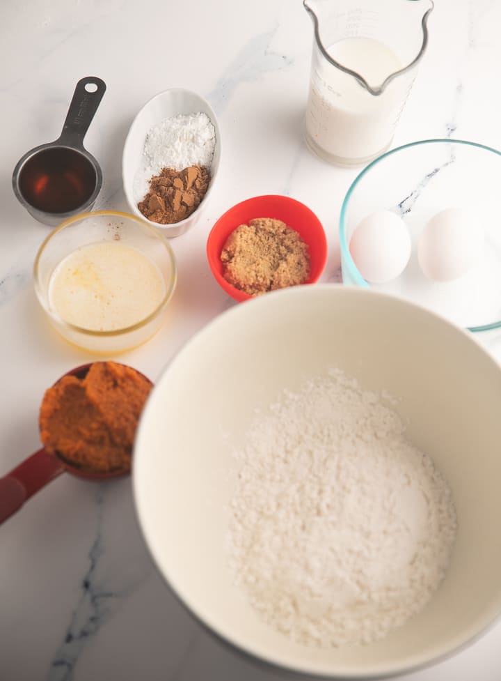 Ingredients to make the waffles