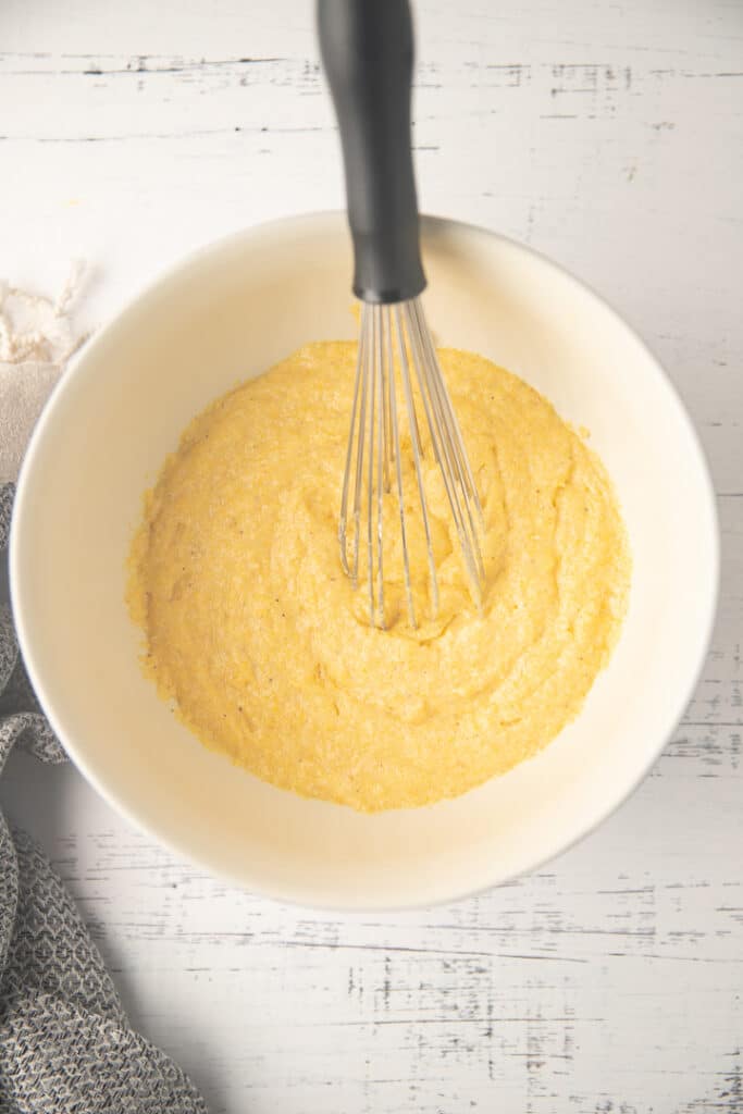 Whisking together the ingredients in a bowl