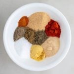 chicken spices in white bowl