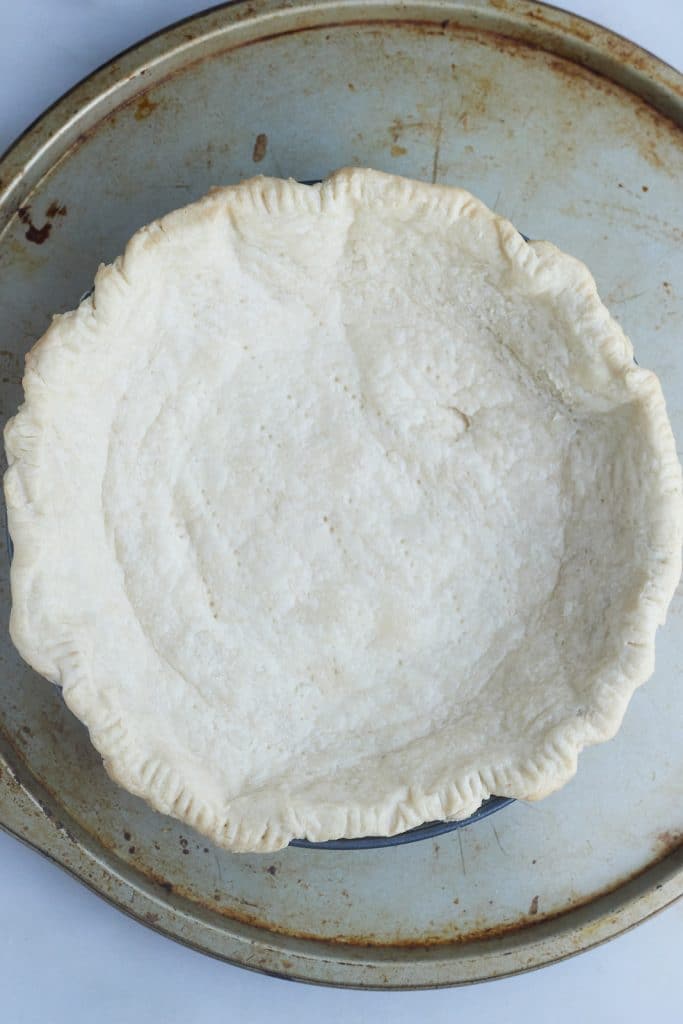 The pie crust part baked and ready to use.