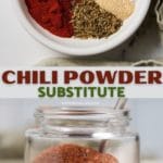 Pinterest graphic. Chili powder with text.