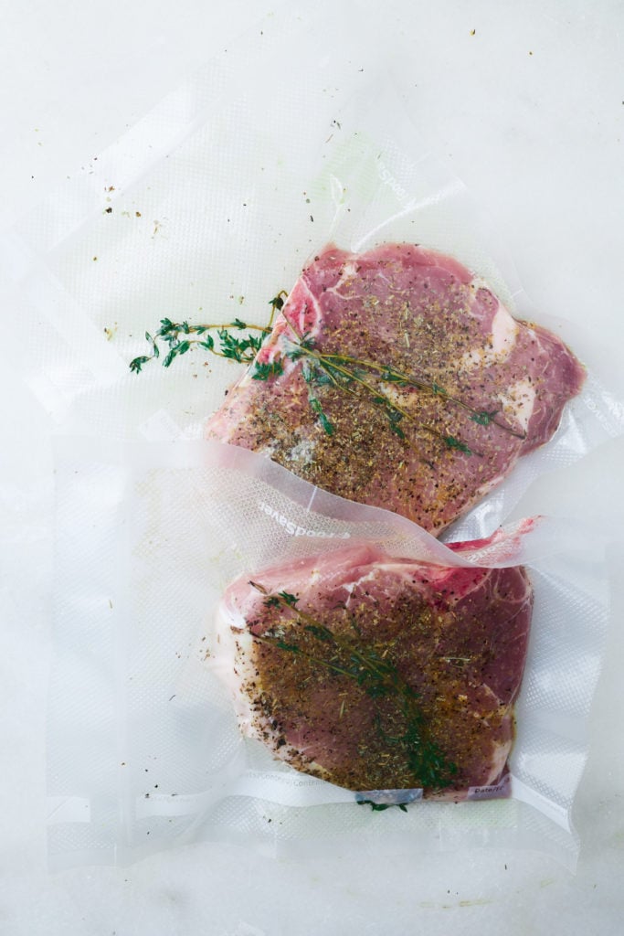 pork chops sealed in bag