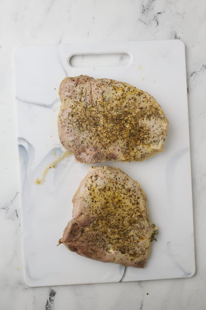 pork chops on white background