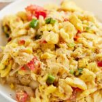 close up of ackee and saltfish