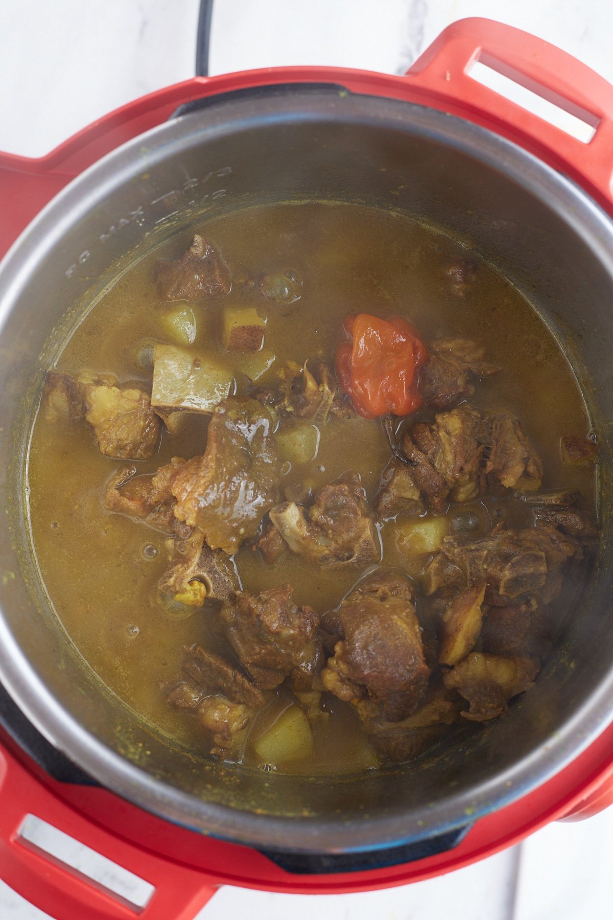 cooked curry goat in instant pot