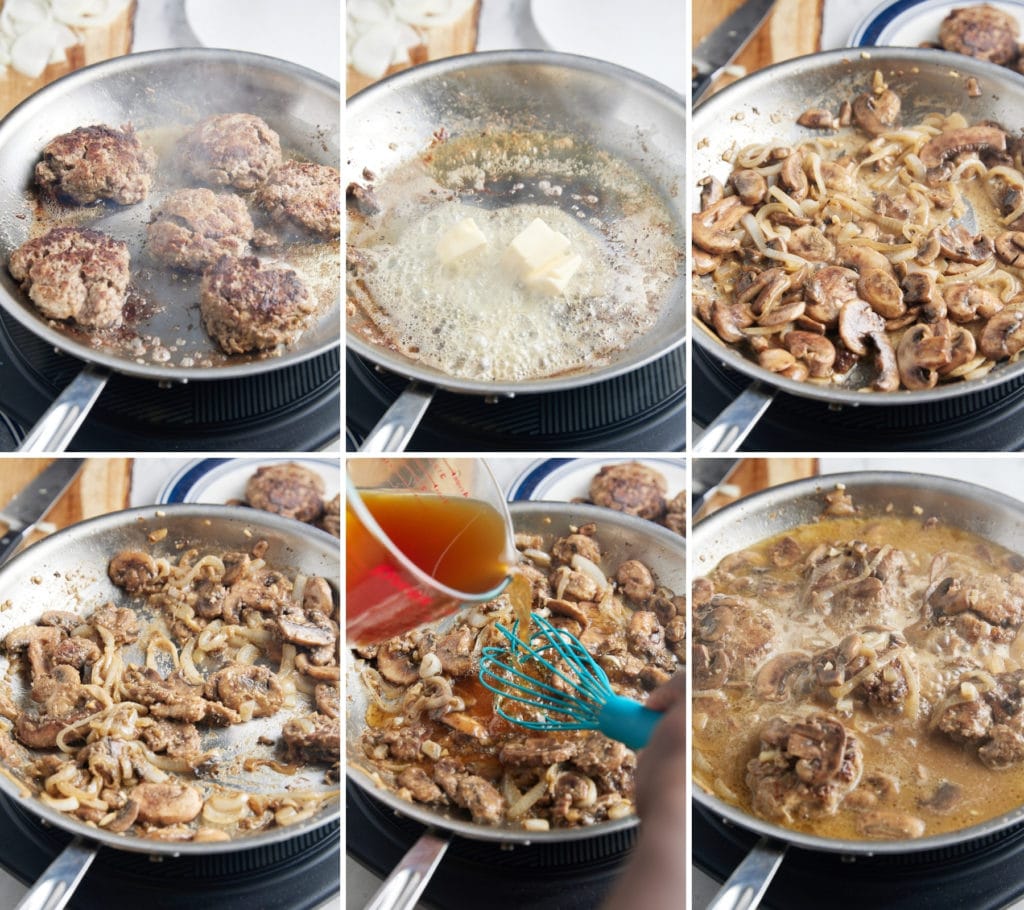 Six step by step photos to show how to cook the recipe.