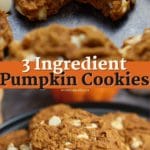 Pinterest graphic. Pumpkin cookies with text overlay.