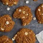 Overhead shot of pumpkin cookies ready to eat.