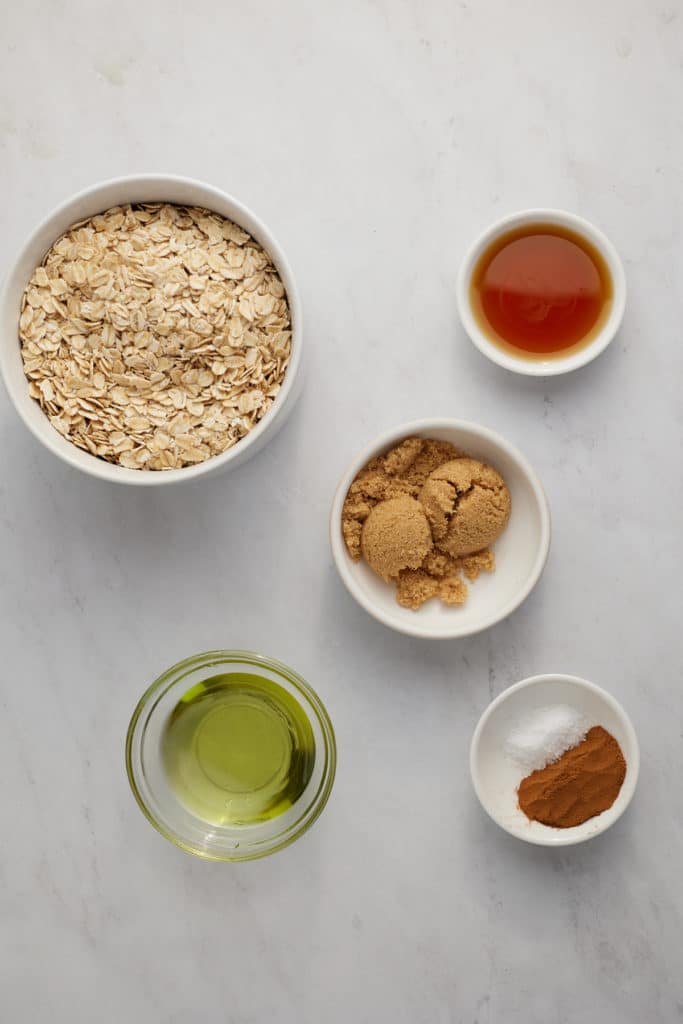 Ingredients to make air fryer granola.