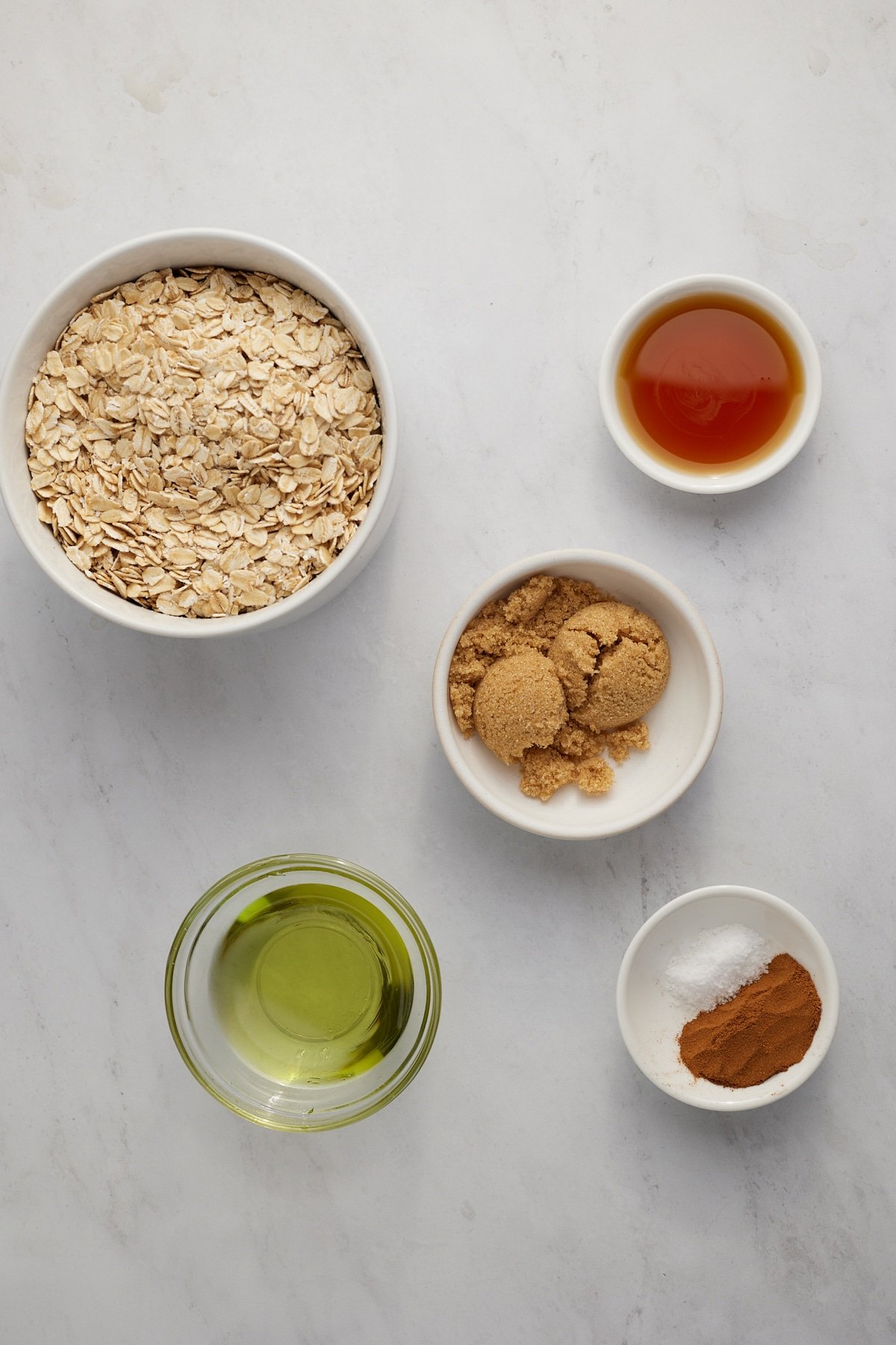 Ingredients to make air fryer granola.