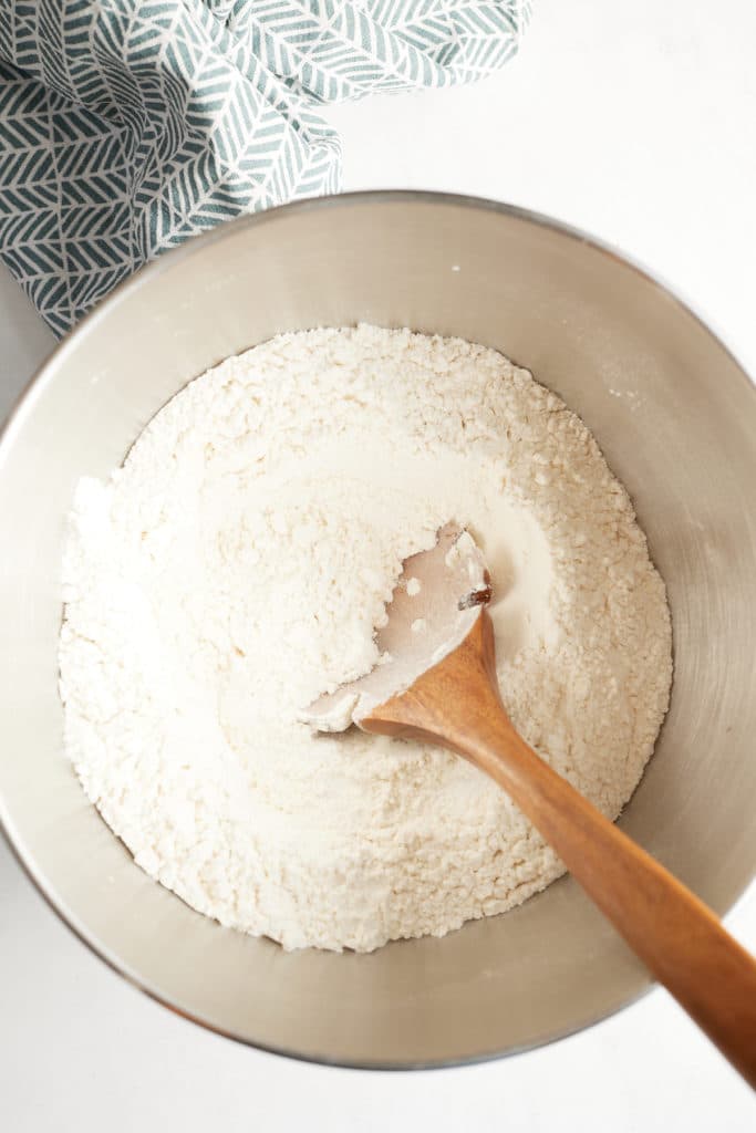 dry ingredients in mixing bowl