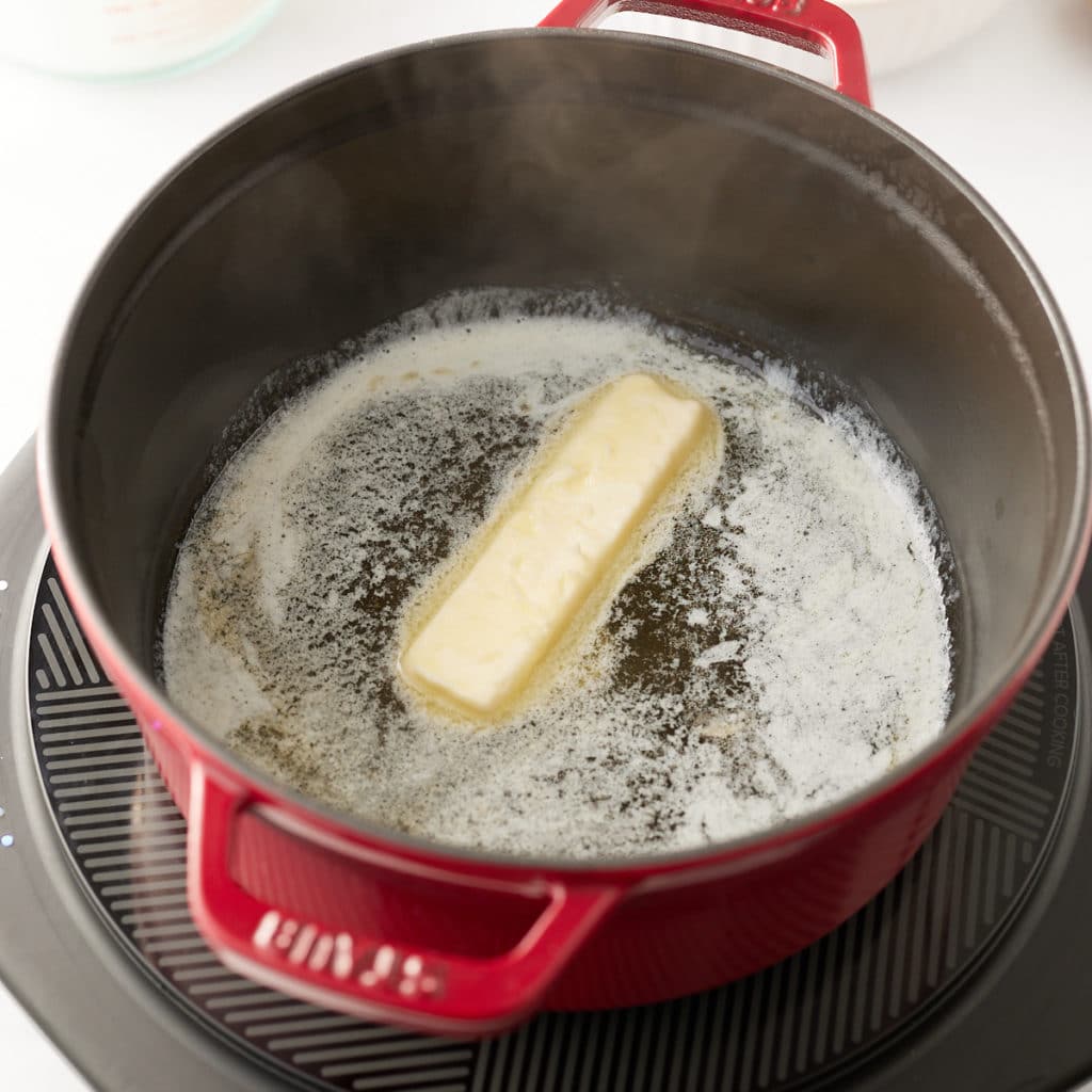 Butter melting in a pot.